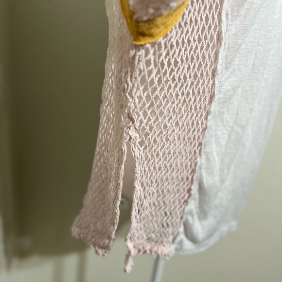 We the free Contrast Tee Top with kimono sleeves and crochet sides Extra Small - Picture 6 of 10